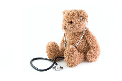 doctor teddy bear with stethoscope